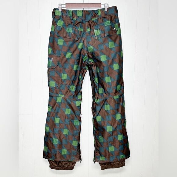 Burton DryRide Poacher Snowbaord Ski Pants Brown Green Checkered Size Small - Picture 2 of 7